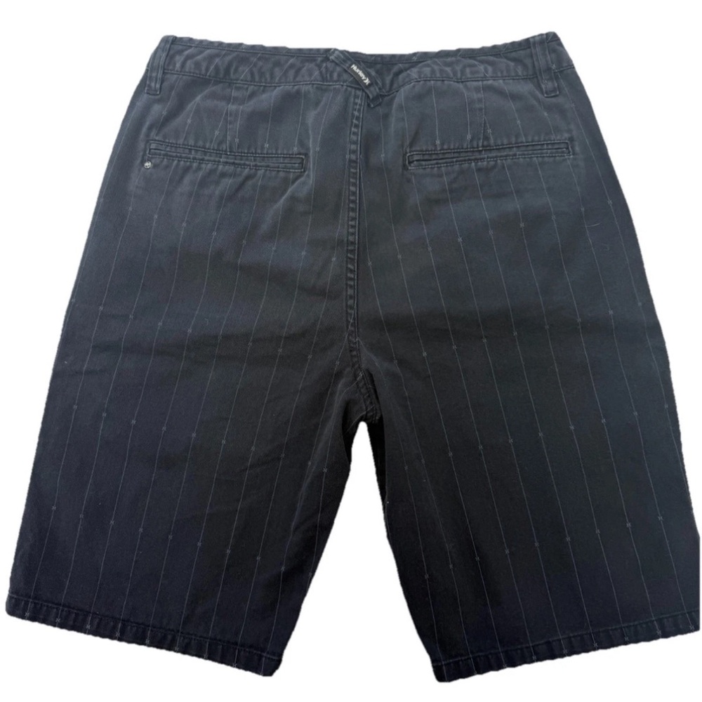 Hurley Men’s Shorts Black Pinstripes Bermuda 100% Cotton Size 30 flat front